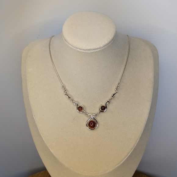 Baltic Amber S925 Sterling Silver Necklace - Picture 3 of 7